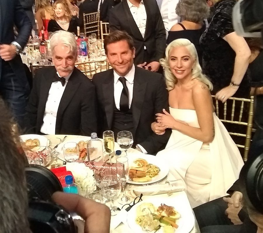 Actor Sam Elliott, Director/Actor Bradley Cooper, and Actor/Singer Lada Gaga at the “A Star is Born” table at the 24th annual Critics’ Choice Awards in Santa Monica, California on January 13th, 2019.