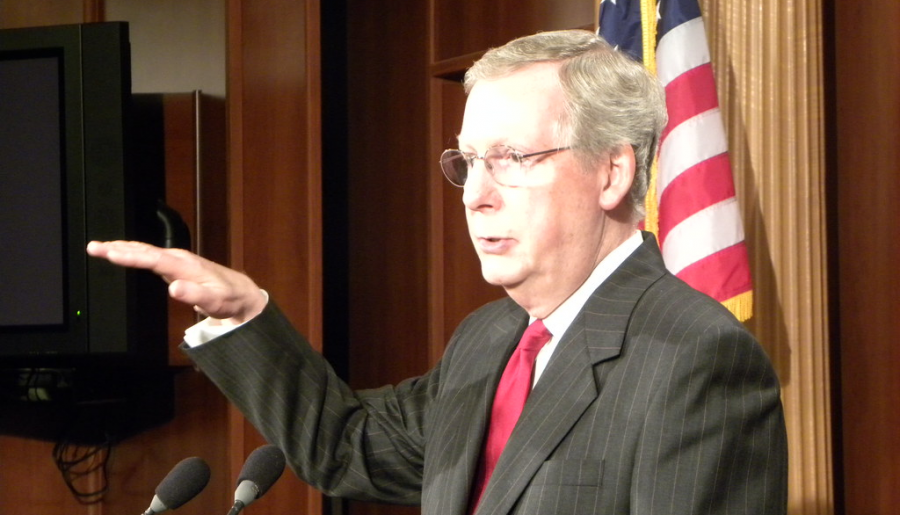 McConnell, pictured here, stated his partisanship to favor Trump in any Senate trial for impeachment.