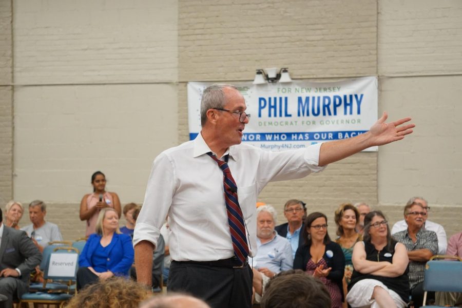 Governor+Phil+Murphy+campaigning+for+his+first+term+in+office+in+2016.+