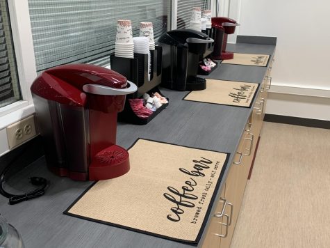 The new cafe in the Media Center will feature three Kurigs and free coffee for all students and staff.