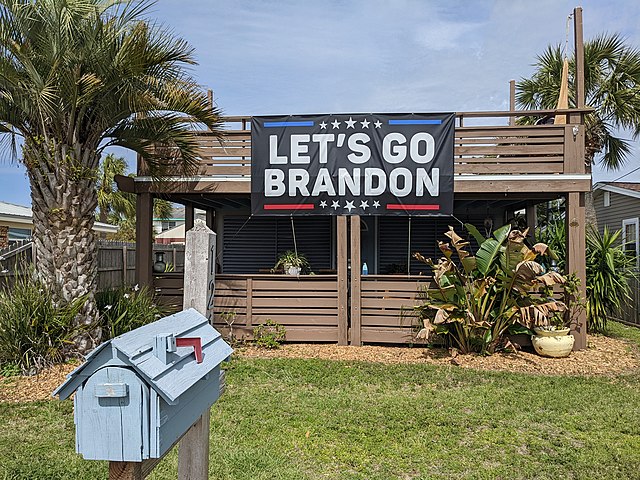 An example of a sign that relates to curse words. Imagine a child asking you what “Let’s go Brandon” means.