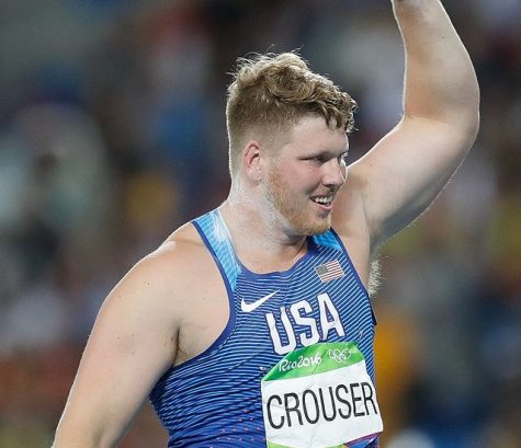 Ryan Crouer after winning the gold medal in the Rio Olympics in 2016. This was his first gold medal, and starting his record to becoming the best male shot putter of all time.
