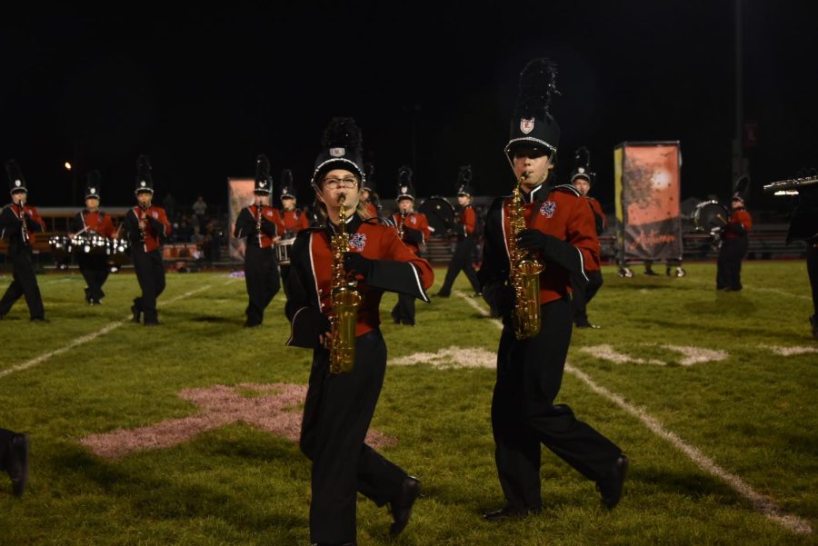 The Lakeland Lancer band plays their hardest in the 2022 homecoming game.