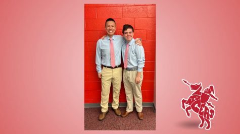 Mr. Truong, with former student Jack Burke, on Change of Teacher Day.