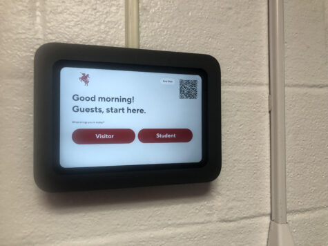 New security system implemented in the main office for late students and visitors. The system requires a phone number for visitors and prints them a temporary visitor ID. The visitor management system does a background check on every visitor via phone number before they enter the school.