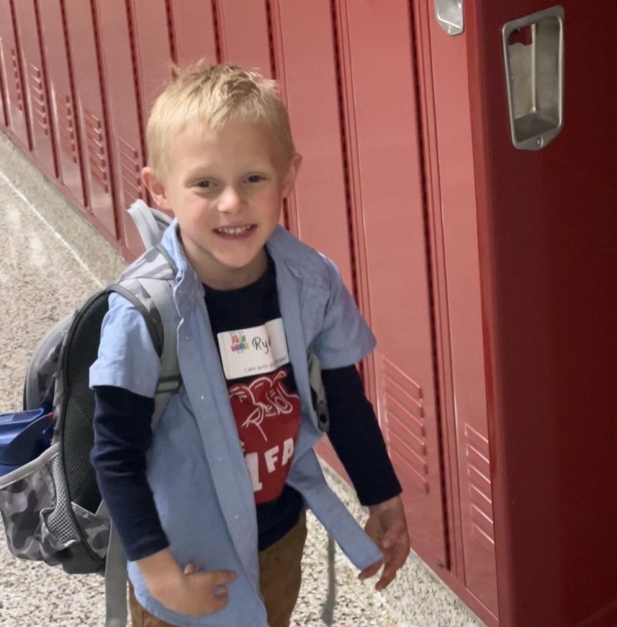 Ms. Spoelstras son, Ryder, is excited to be in a big kids school with mom.