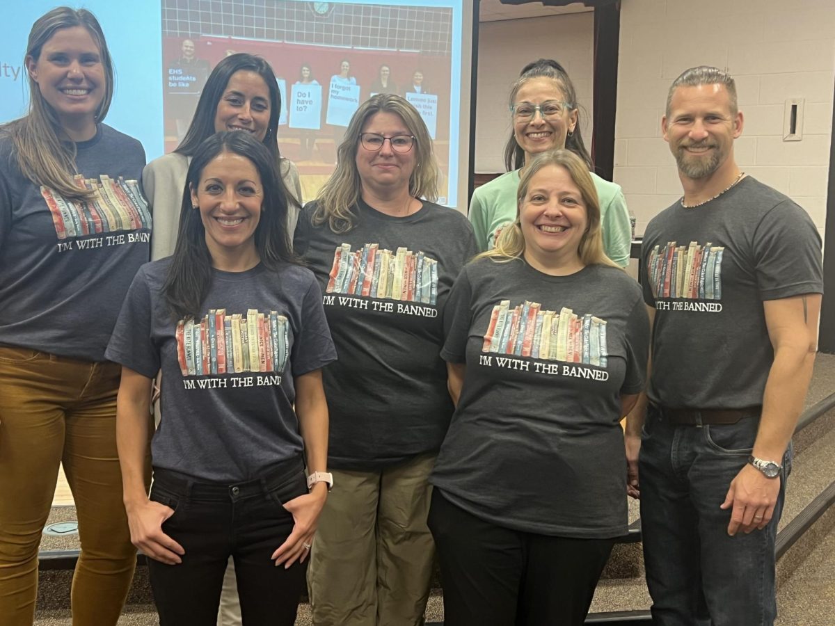 The LRHS English department celebrated Banned Books Week with Im with the Banned shirts. 

Photo courtesy of Ms. Jess Geyer
