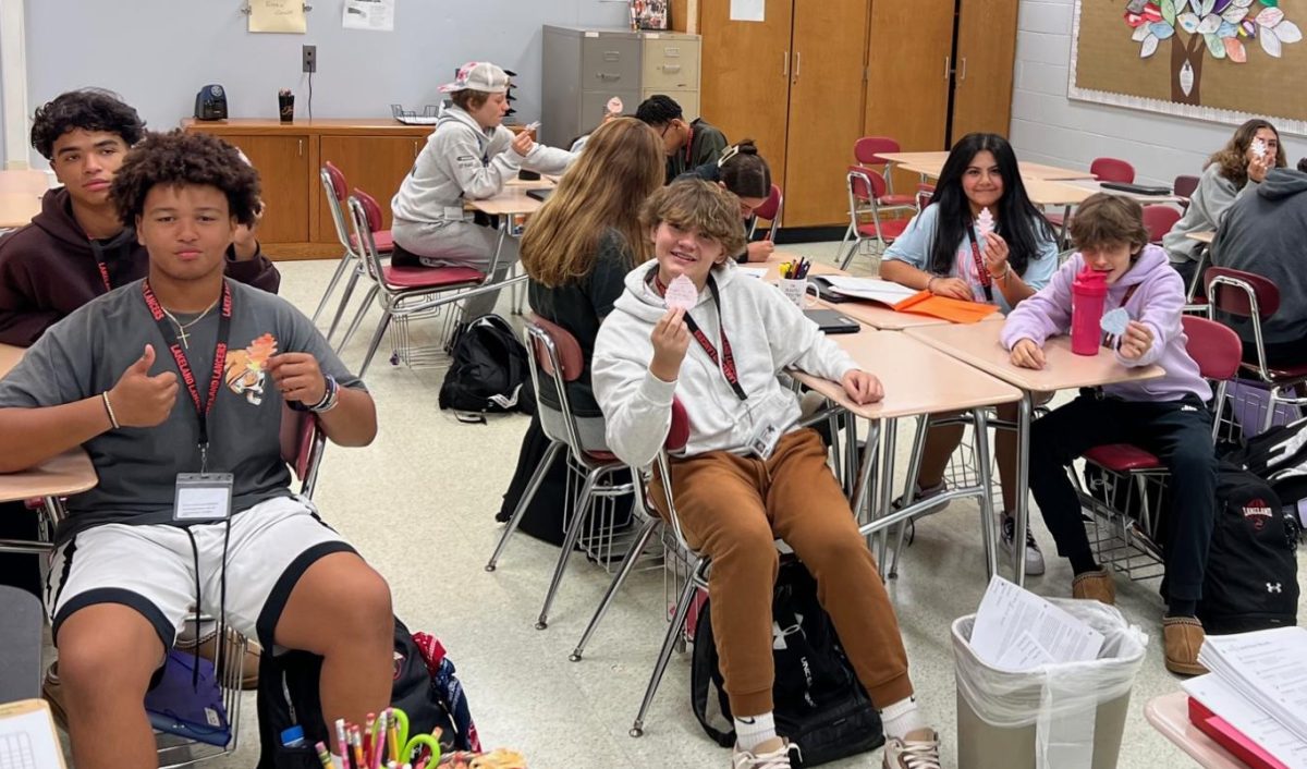 Ms. Kali Spoelstras English 1 class celebrated the Week of Respect by discussing how they fall into kindess after reading a short story about the power of groups. 