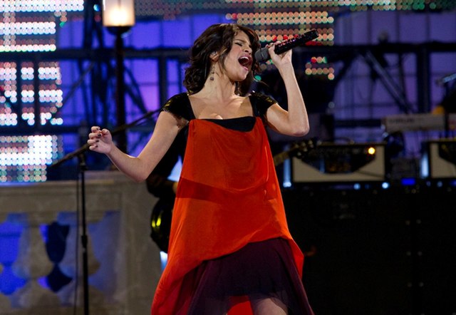 Selena Gomez, pictured here as she performs early on in her career as a musician.