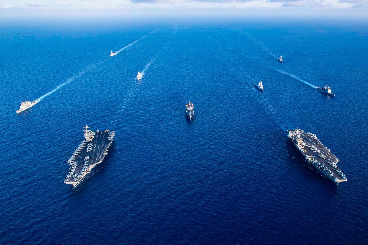 Ships, like the USS Dwight D. Eisenhower and USS Gerald R. Ford carrier strike groups in November 2023 pictured here, have been targeted by the Houthis in the Red Sea since November 2023.