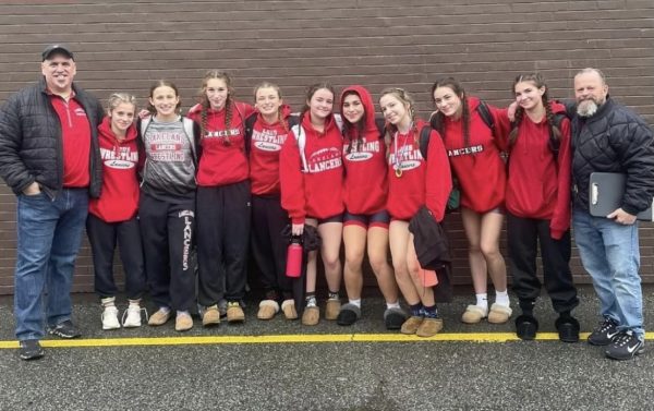 The Girls Wrestling team after their first tournament at Parsippany Hills.