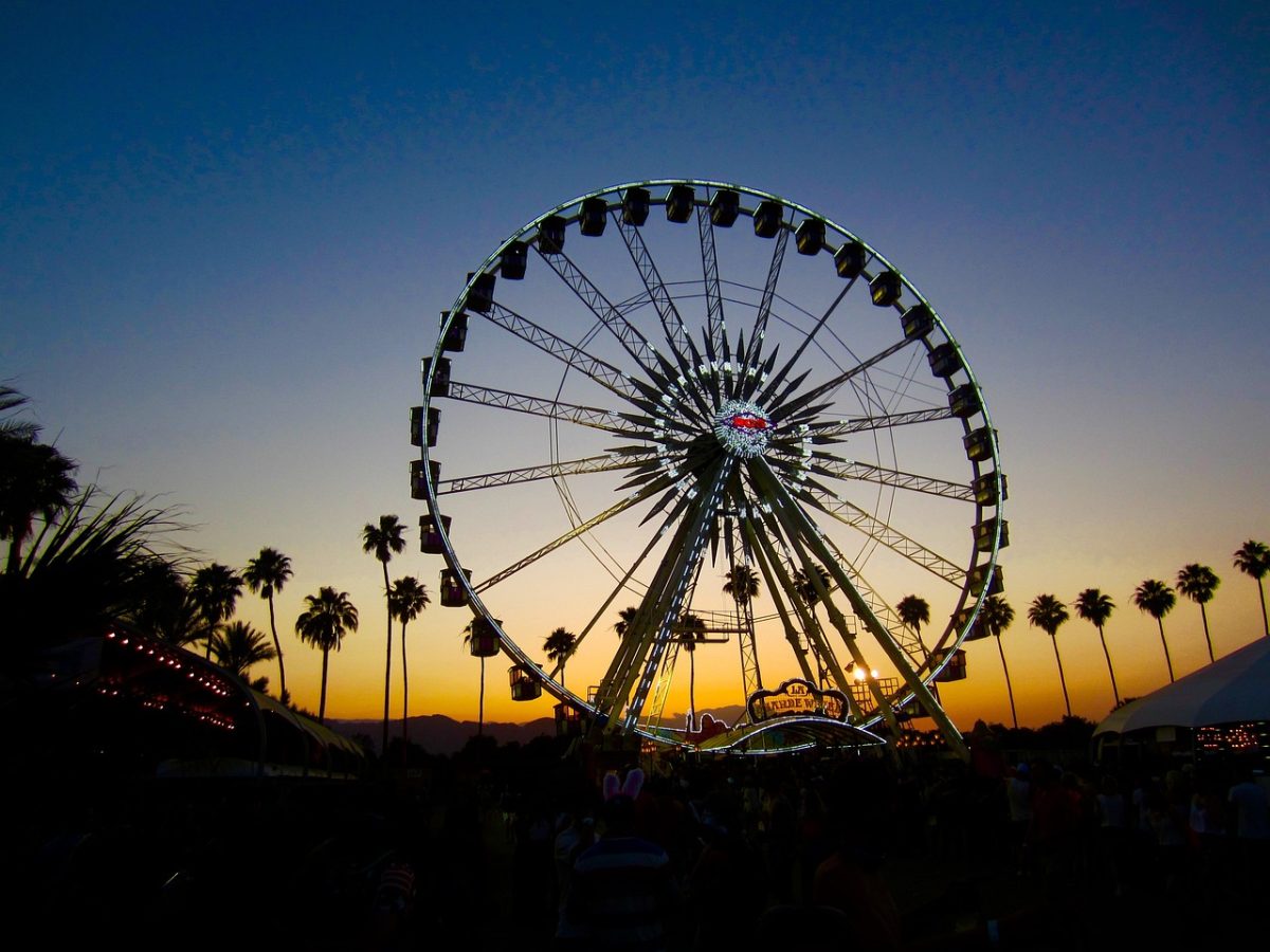 The famous Coachella Ferris Wheel. 

(Image by Dom Carver from Pixabay)