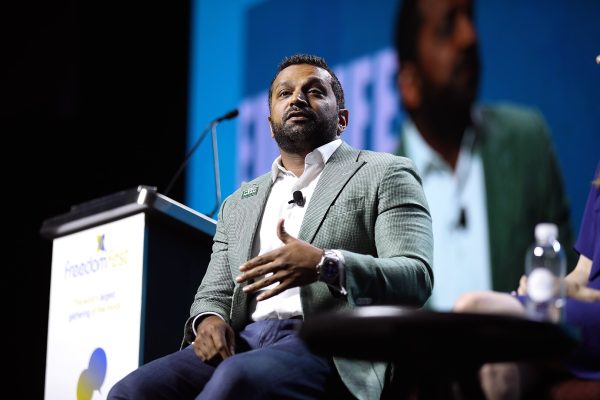 Patel, Trump's pick for FBI Director, is pictured speaking at the 2024 Freedom Fest.

"Kash Patel" by Gage Skidmore (CC BY-SA 2.0)