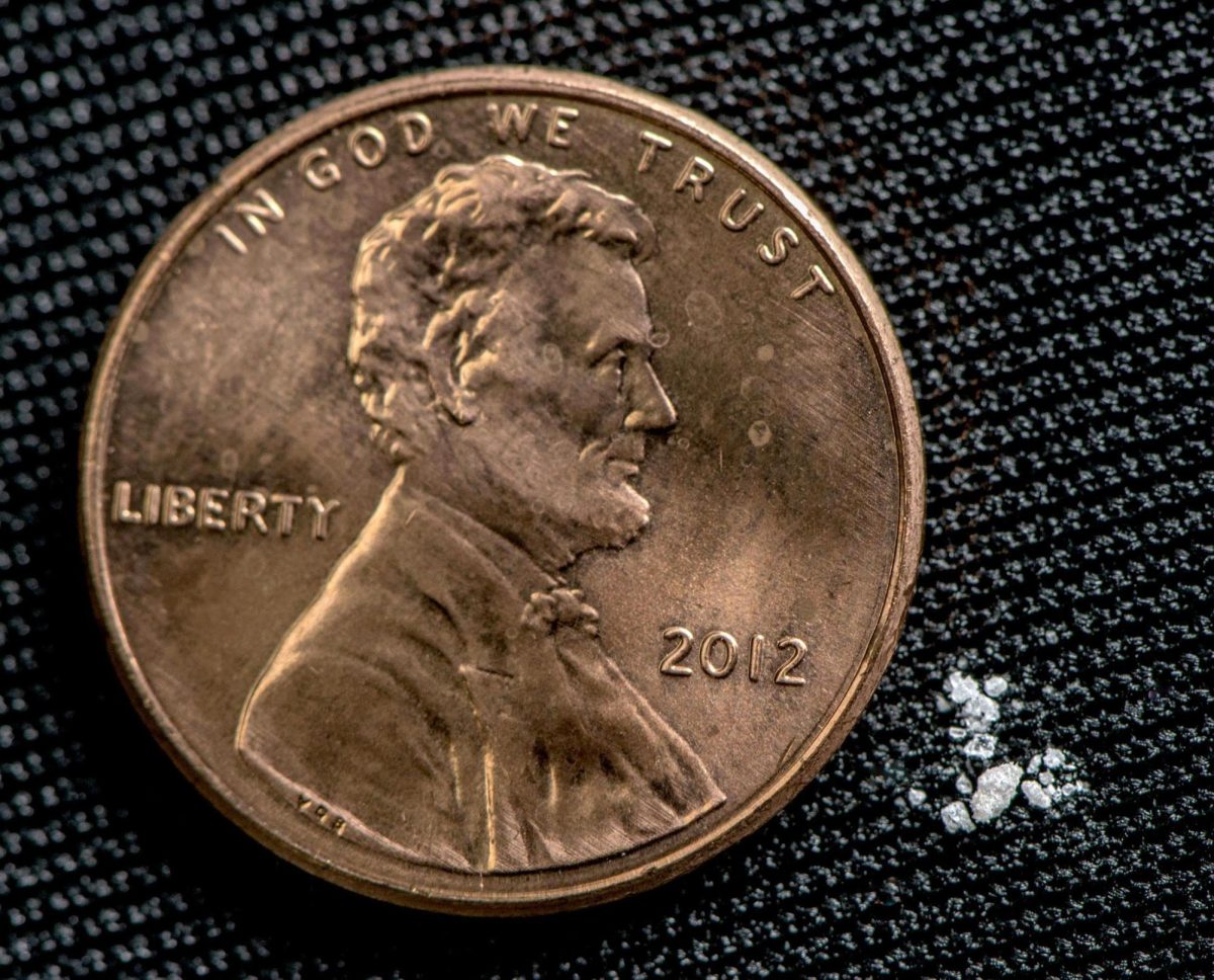 This photo, also shared by Loonam, illustrates 2 milligrams of fentanyl, a lethal dose in most people, compared to the size of a penny.

By United States Drug Enforcement Administration (Public Domain)