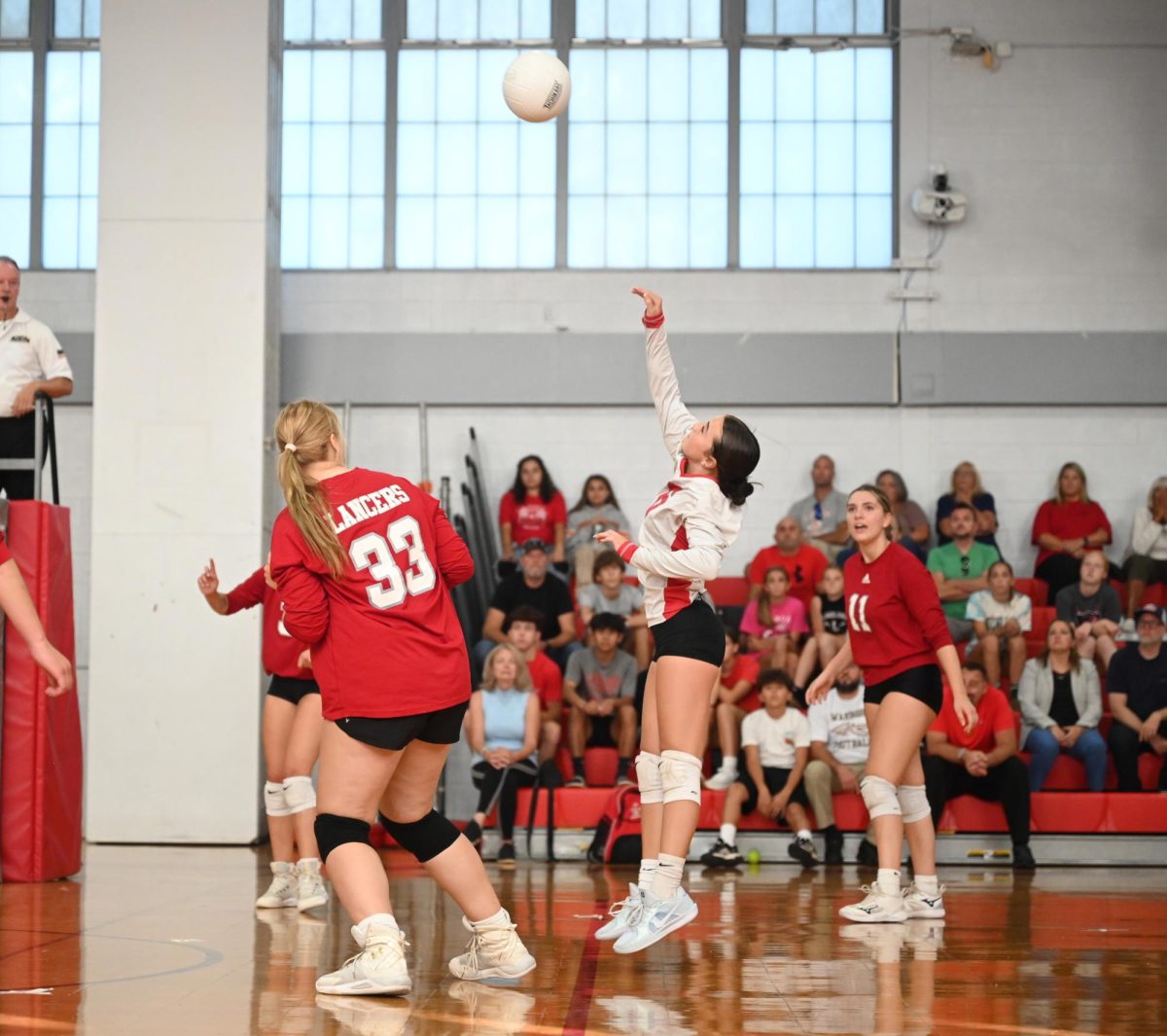 LRHS girls varsity volleyball team in action. 

(LRHS)