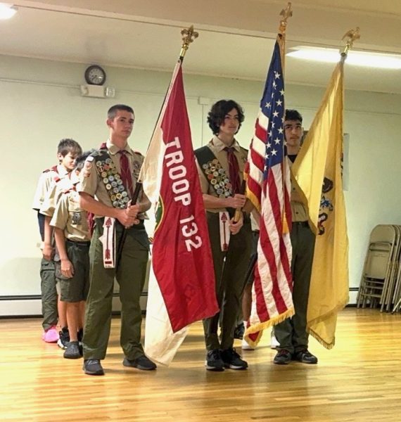 Burke (L) at his Eagle Scout ceremony this year. 

(Courtesy of Seamus Burke)