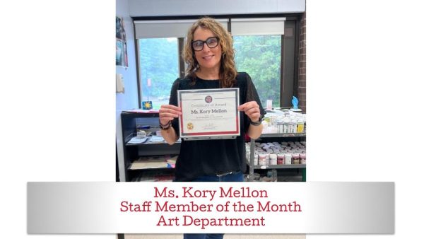 Ms. Mellon is April's Staff Member of the Month for art. 

(LRHS)
