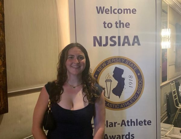 Emily Kebrdle at the awards dinner for becoming recognized by the NJSIAA as a Scholar-Athlete.

(LRHS)