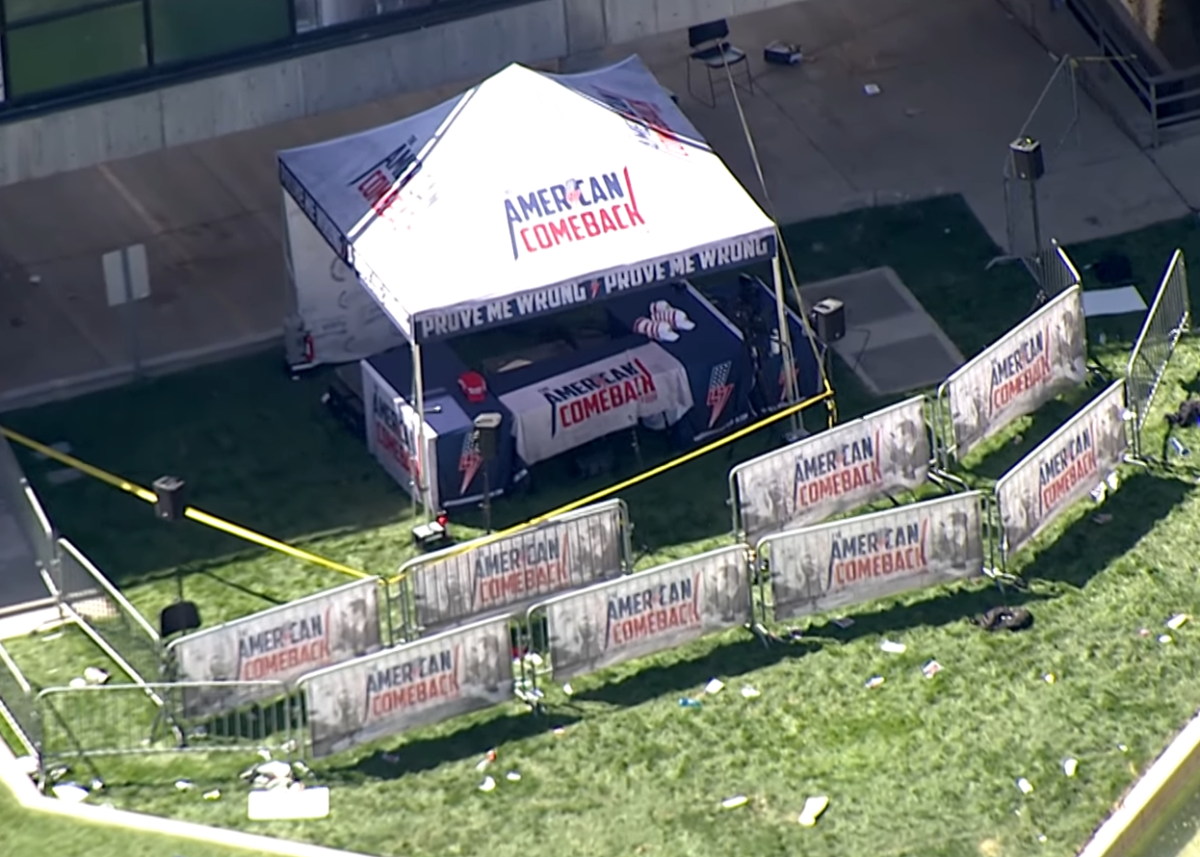 An aerial view of the tent where Charlie Kirk was shot

Photo Courtesy of Wikimedia Commons
