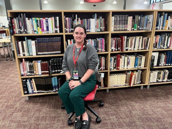 History Teacher Ms. Morgan Nees strikes a pose in the Media Center.

Photo courtesy of Ms. Laura Fucilli 