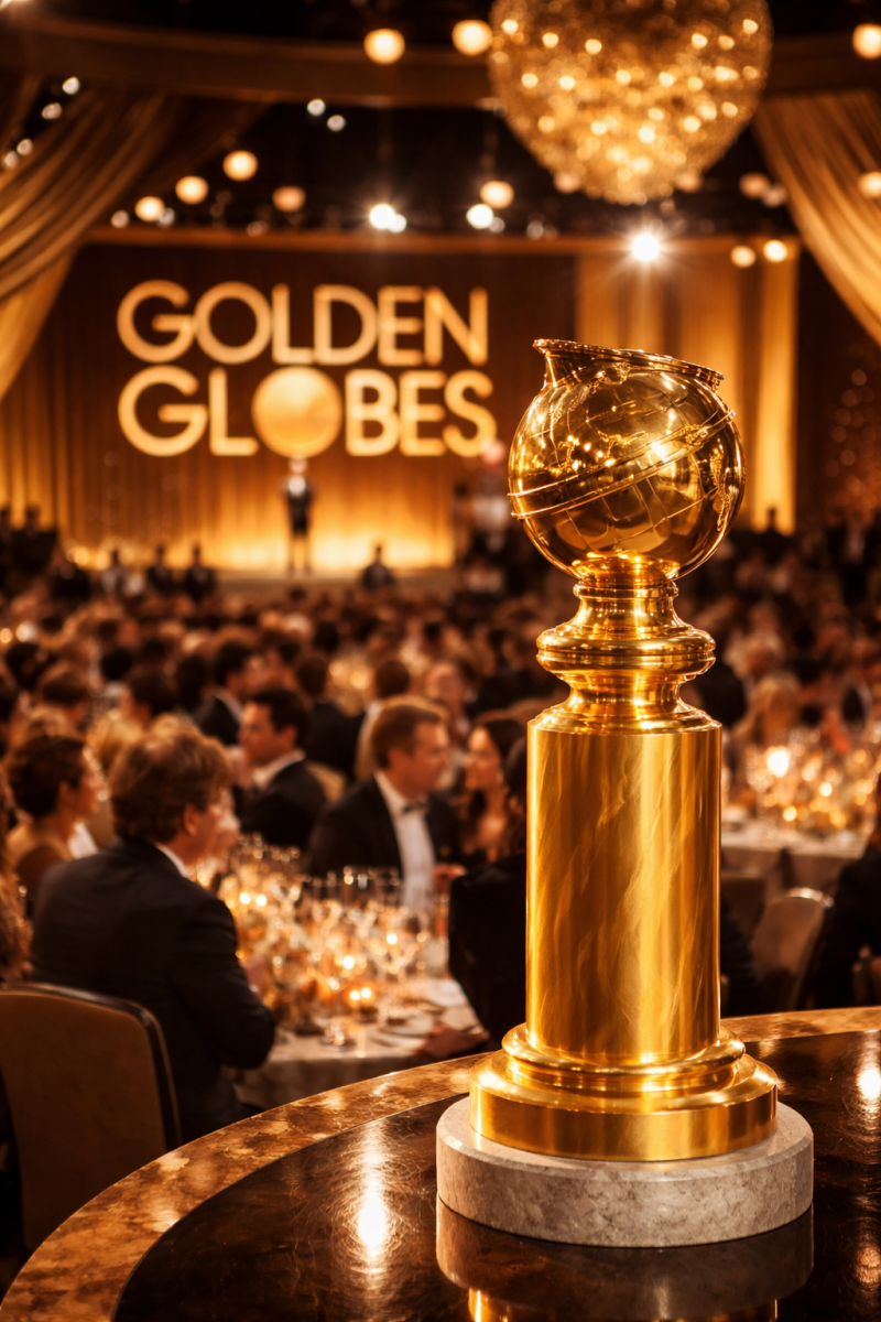 The Golden Globes honored the best in the film industry with its iconic award trophy. 

Photo courtesy of OpenAI. 