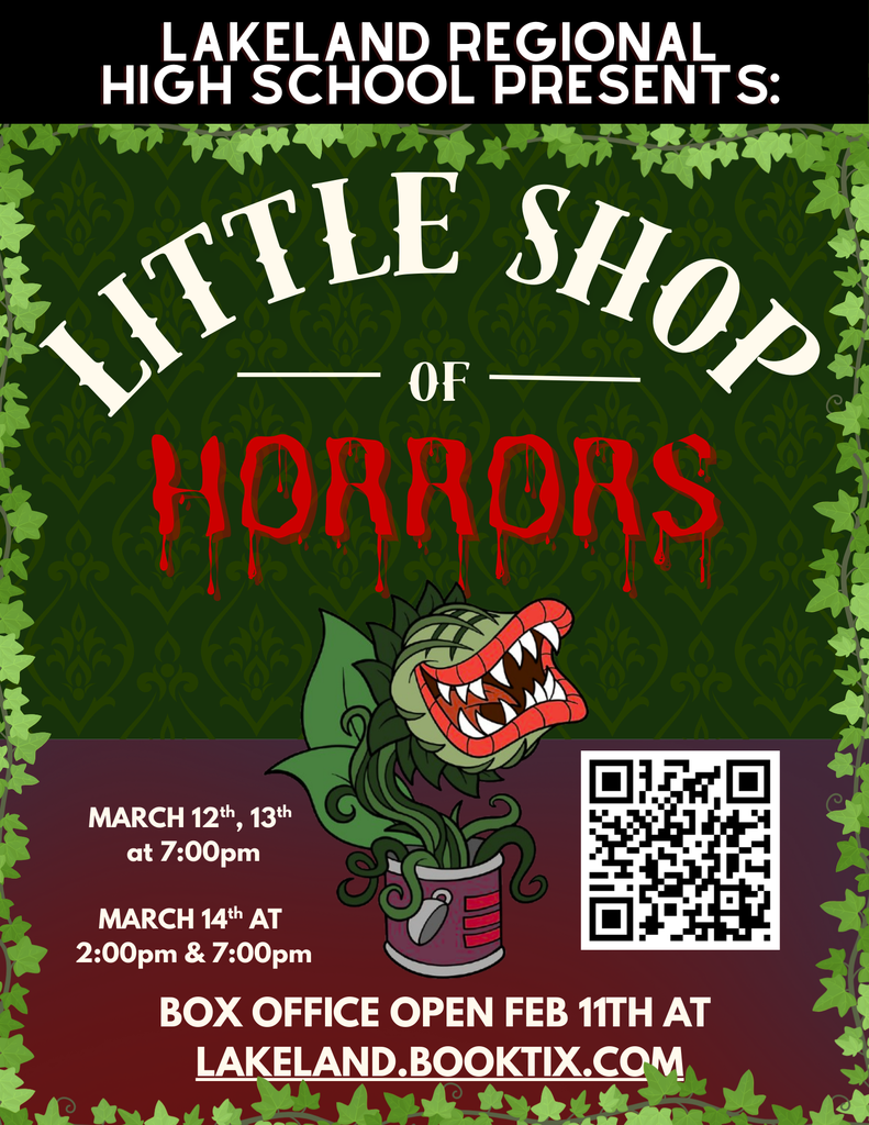 Little Shop of Horrors runs from Thursday March 12- Saturday March 14. Get your tickets fast before they're swallowed up! 

Image courtesy of LRHS. 