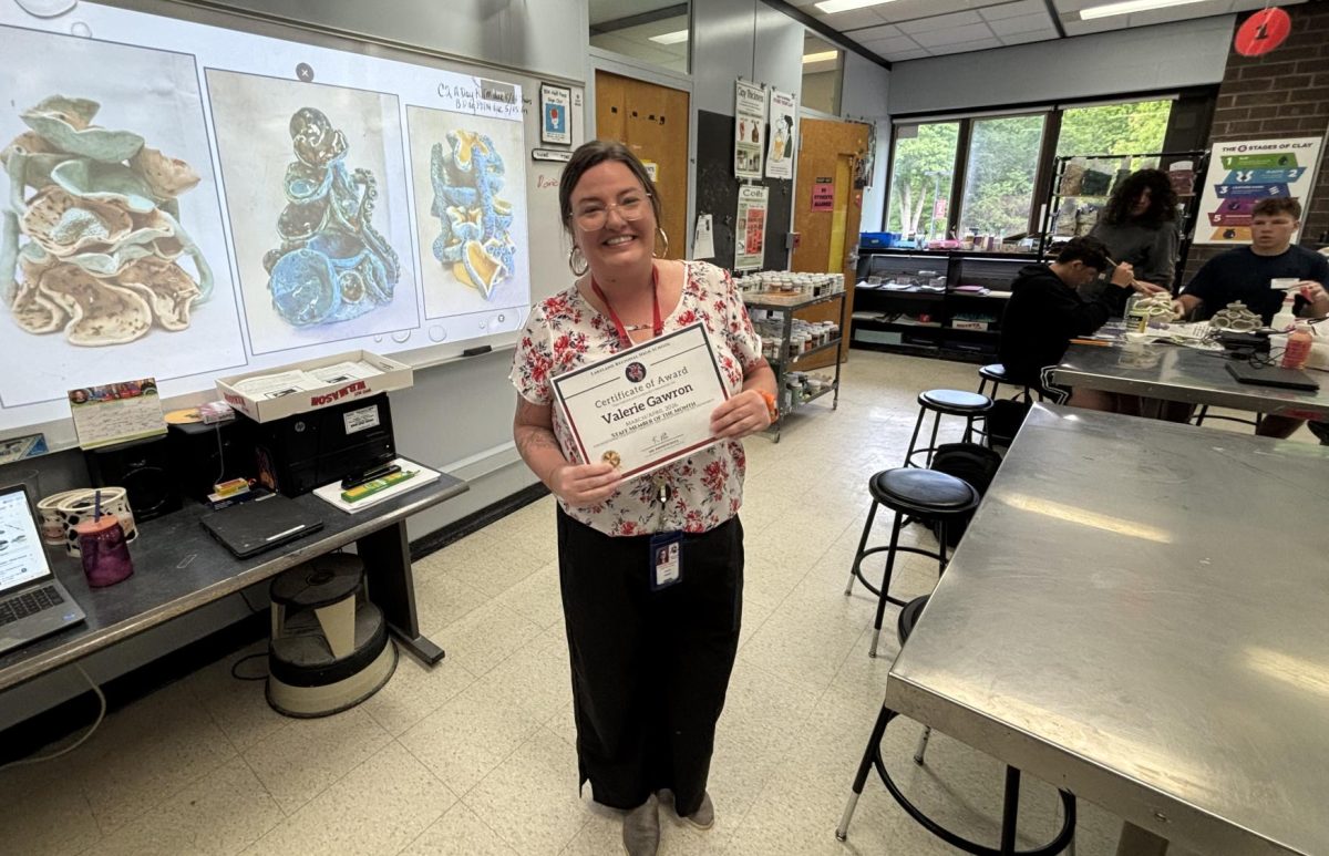Art teacher Ms. Valerie Gawron shares her passion and creativity in the classroom with her students.  

Photo courtesy of Chace Severs 