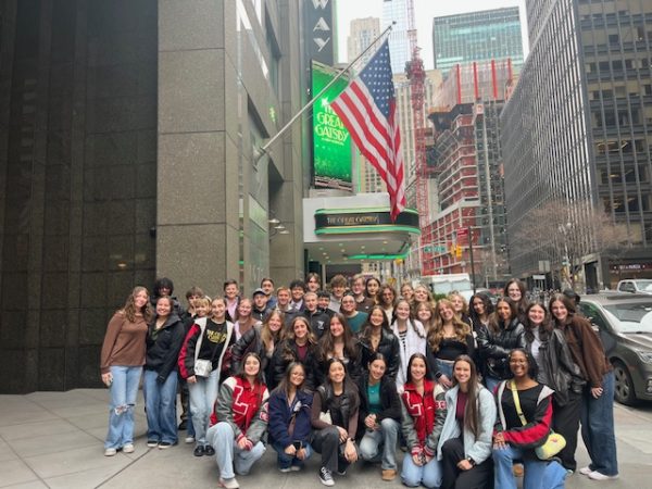 Students in Mrs. Fucilli's English 2 Honors classes and Ms. Gentile's theater class attended a production of The Great Gatsby on Broadway in March. 