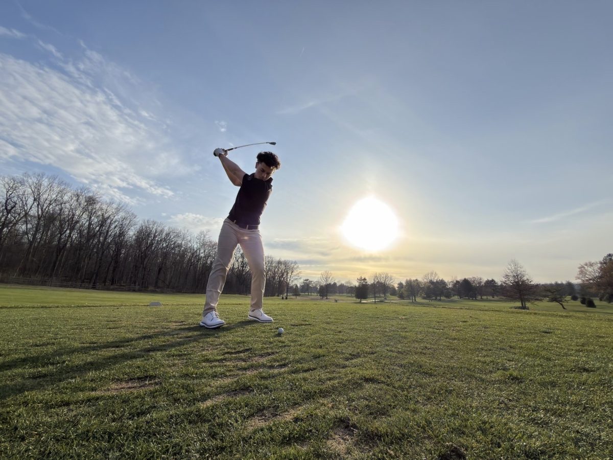 Senior Max McCrohan lines up his shot. 